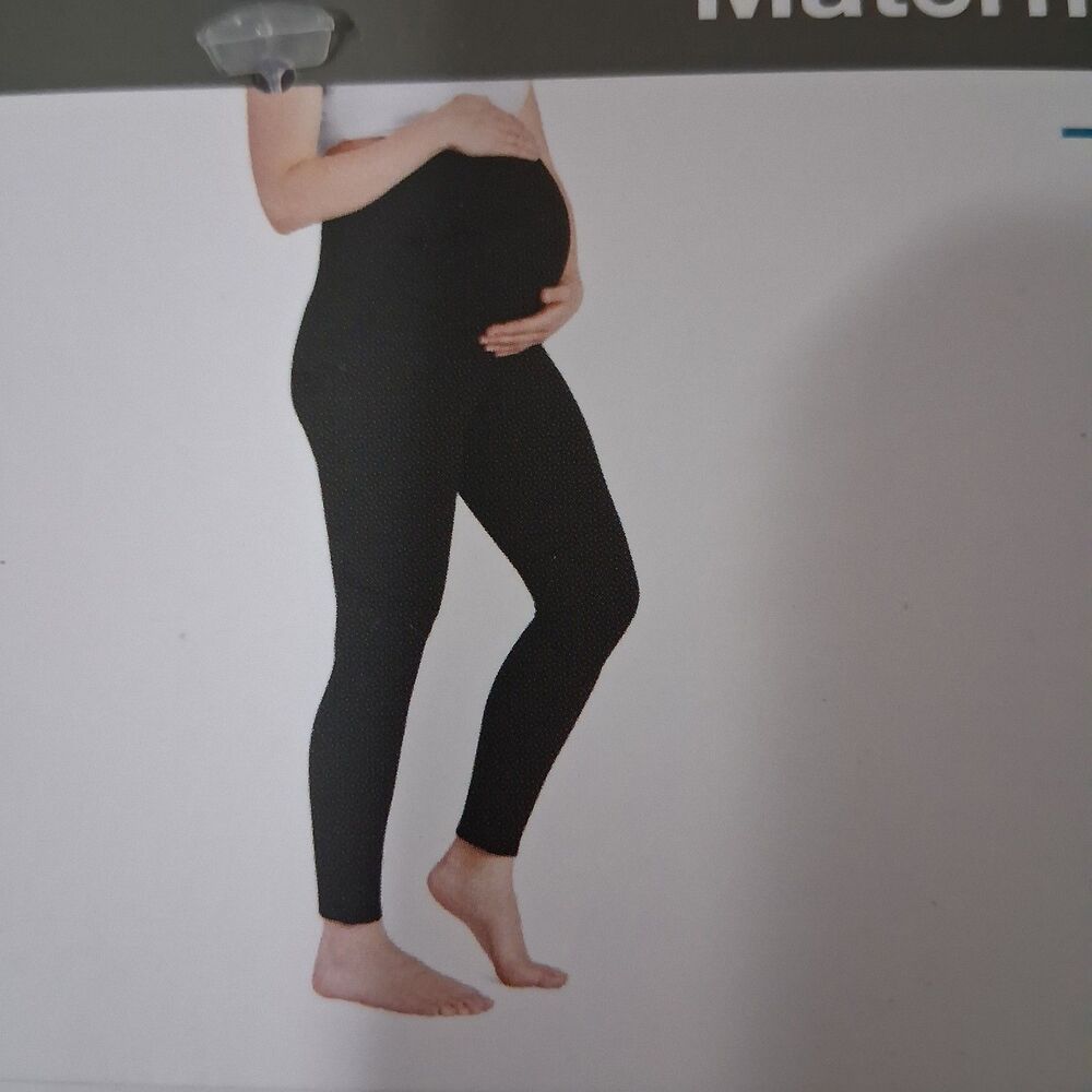 Maternity Legging Size S 4-6 Ankle Length Pants Pregnancy Belly Bump Black